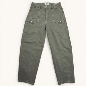 PAIGE Cargo Pants Olive Green Tapered Leg Women Size 30